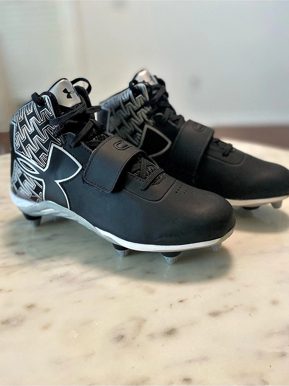 Cam Newton Under Armour Highlight MC Men's Black & Silver Cleats US 7.5 Like New